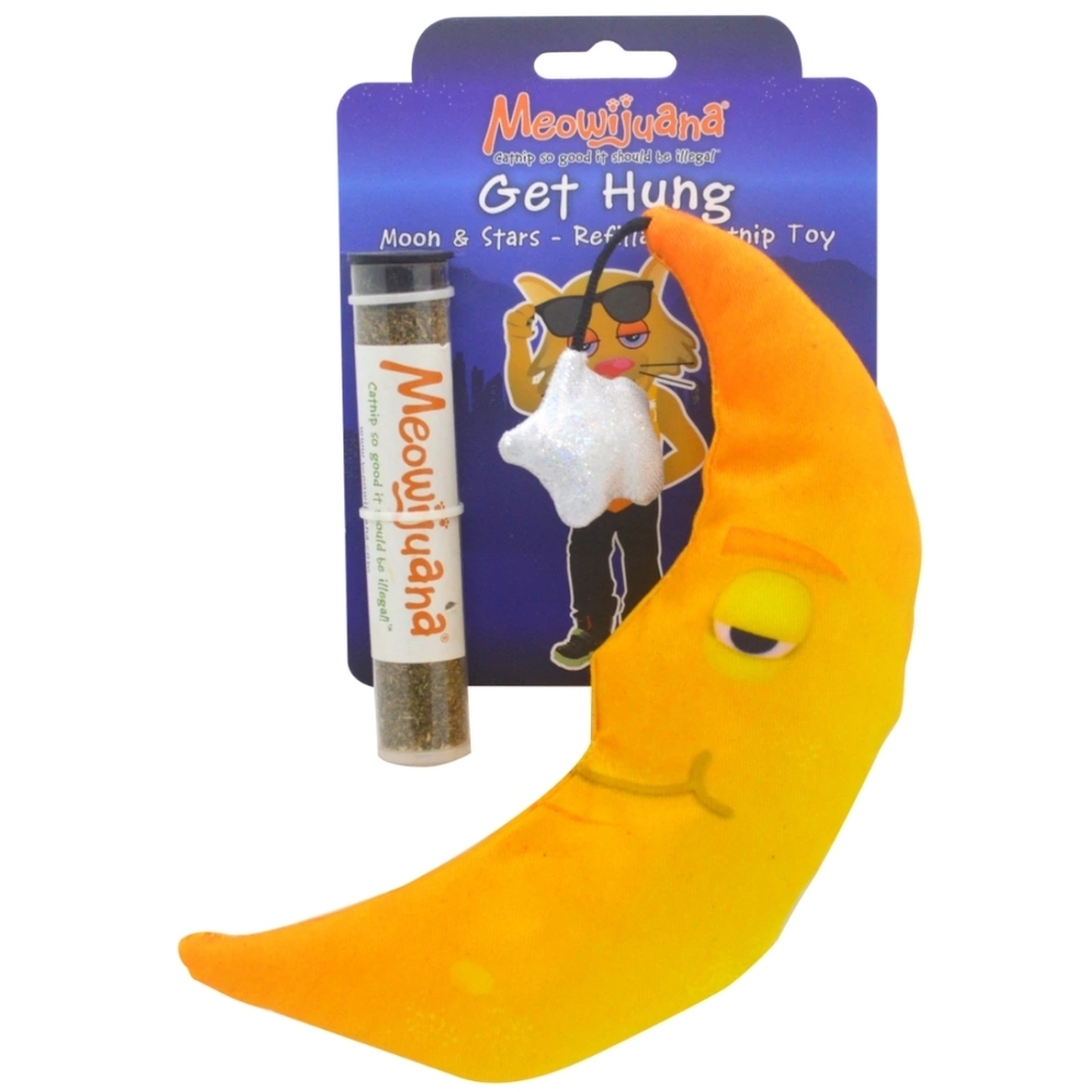 Cat Toy Meowijuaua Get Hung Refillable Catnip Moon and Stars